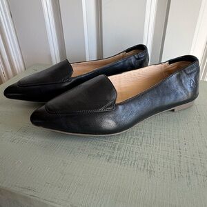 Hush Puppies Hazel Pointe Flats, Black Leather, Women's 7 like new